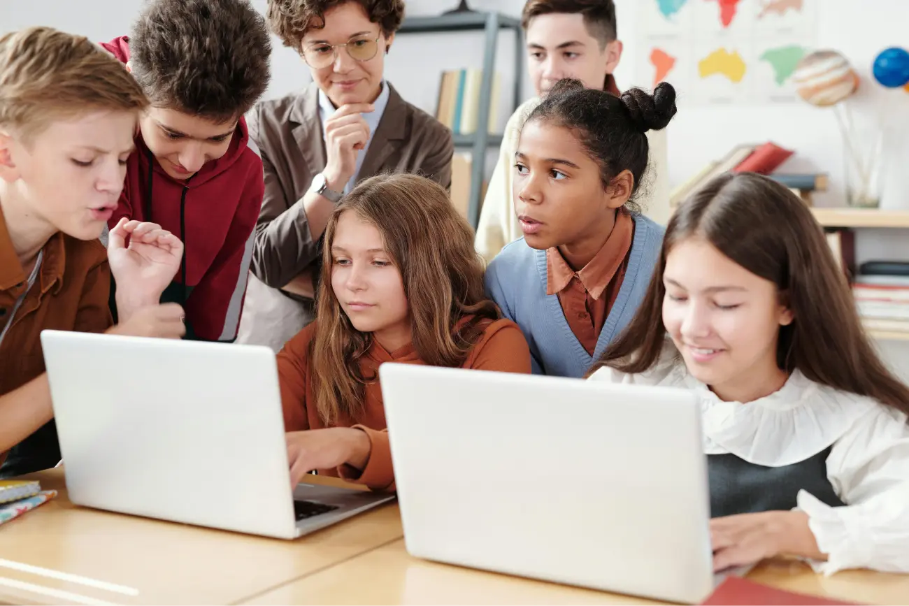 Kids Gathering Around Computer
